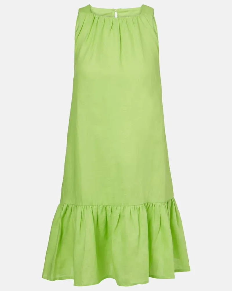 ASCENO Minikleid Adana aus Leinen Grün
