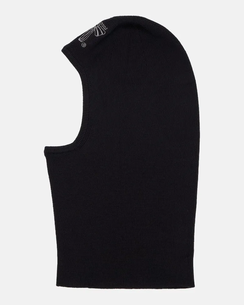 Acne Studios Bestickte Schalmütze aus Wolle Schwarz