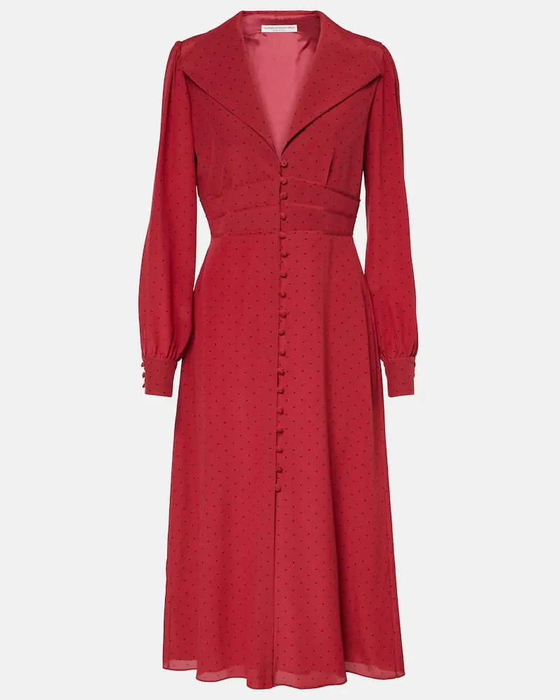 Alessandra Rich Midikleid aus Seide Rot