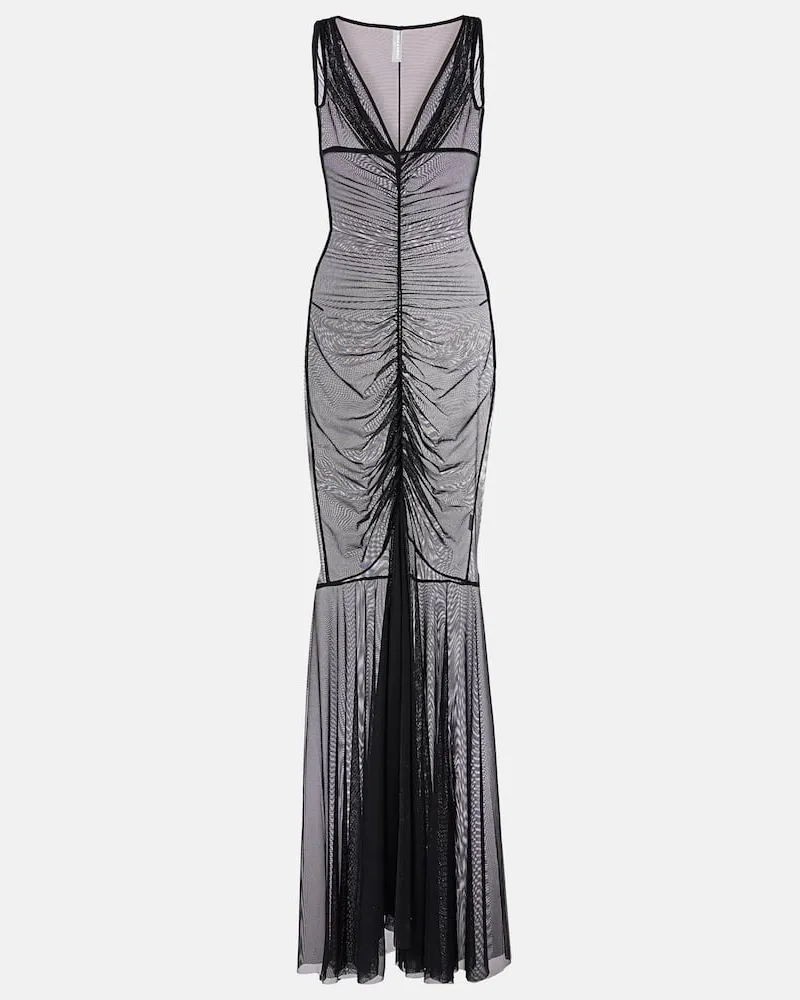 Norma Kamali Robe Tara aus Mesh Schwarz