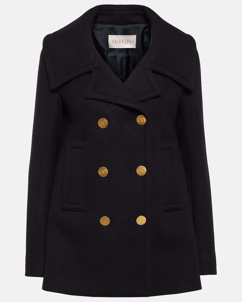 Valentino Garavani Cabanjacke aus einem Wollgemisch Blau