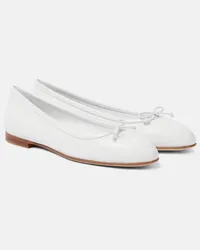 Manolo Blahnik Ballerinas Veralli aus Leder Weiss