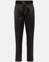 Tom Ford Gerade Hose aus Seide Schwarz