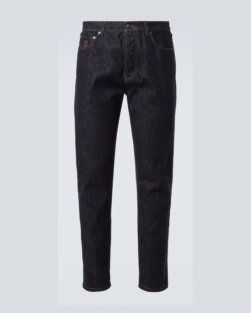 Brunello Cucinelli Mid-Rise Slim Jeans Blau