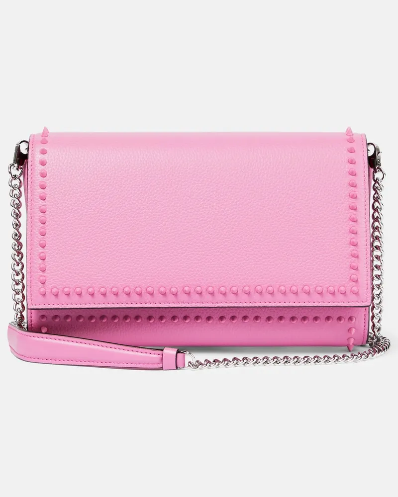 Christian Louboutin Clutch Paloma aus Leder Rosa