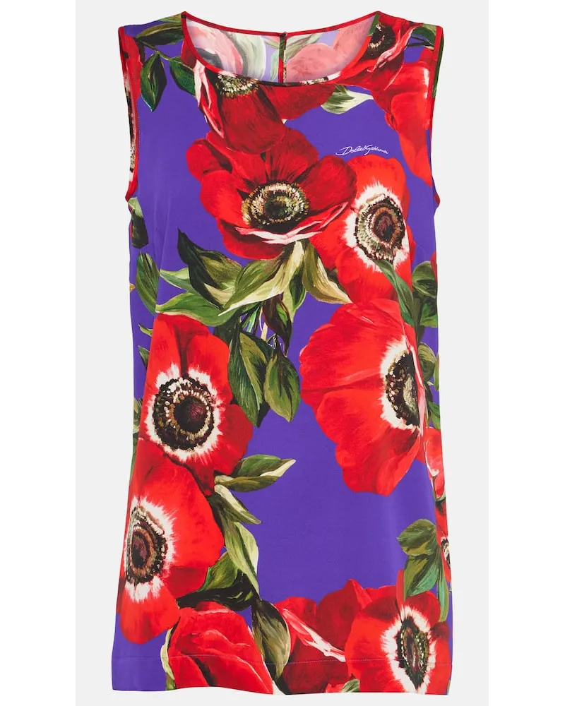 Dolce & Gabbana Top Anemone aus einem Seidengemisch Multicolor