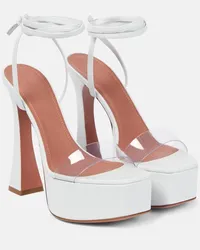 Amina Muaddi Plateausandalen Sita mit Leder Weiss