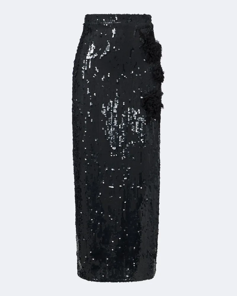 Erdem Verzierter Midirock Blau