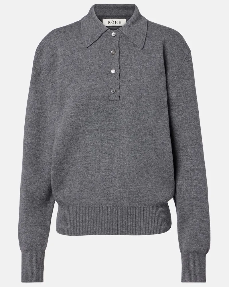 Róhe Róhe Polopullover aus Wolle und Kaschmir Grau