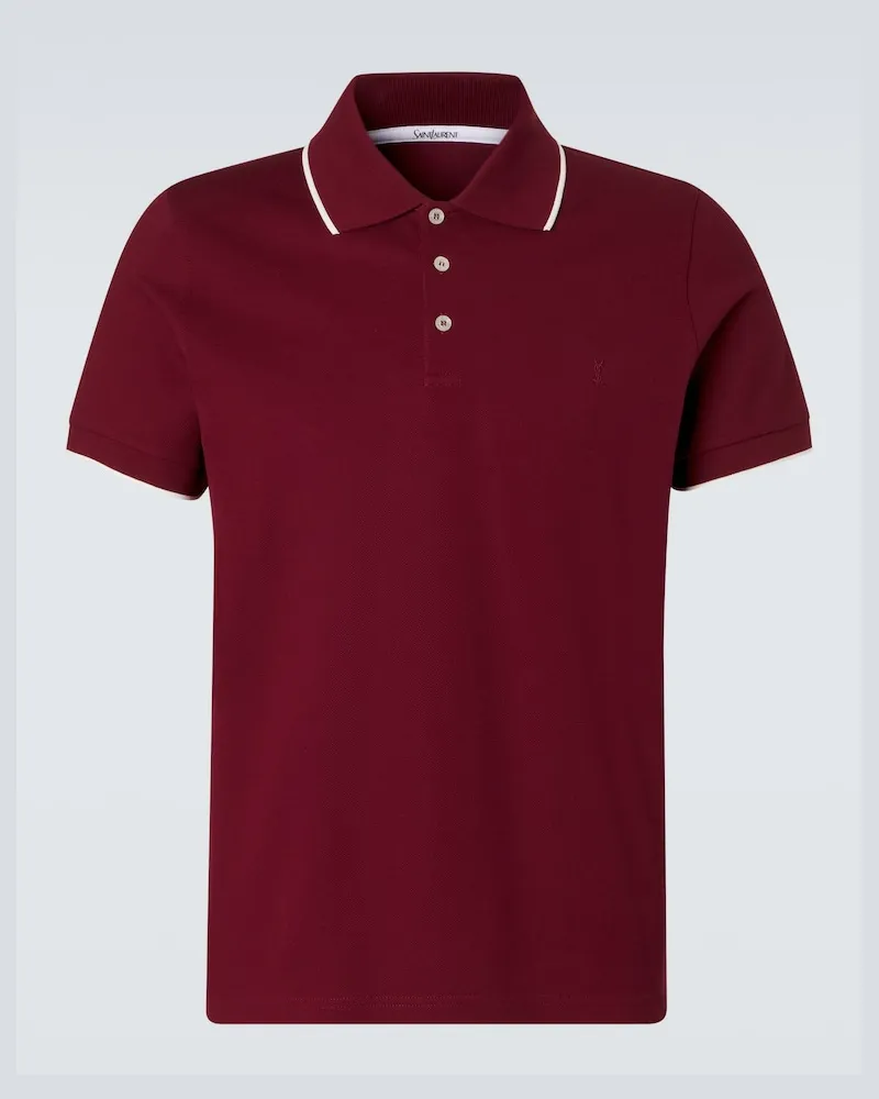 Saint Laurent Polohemd aus Baumwolle Burgunderrot