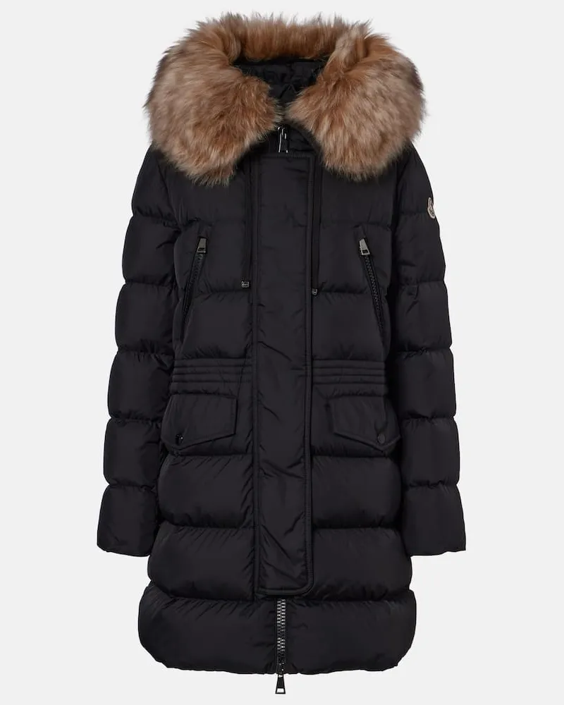 Moncler Daunenmantel Aphroti mit Shearling Schwarz