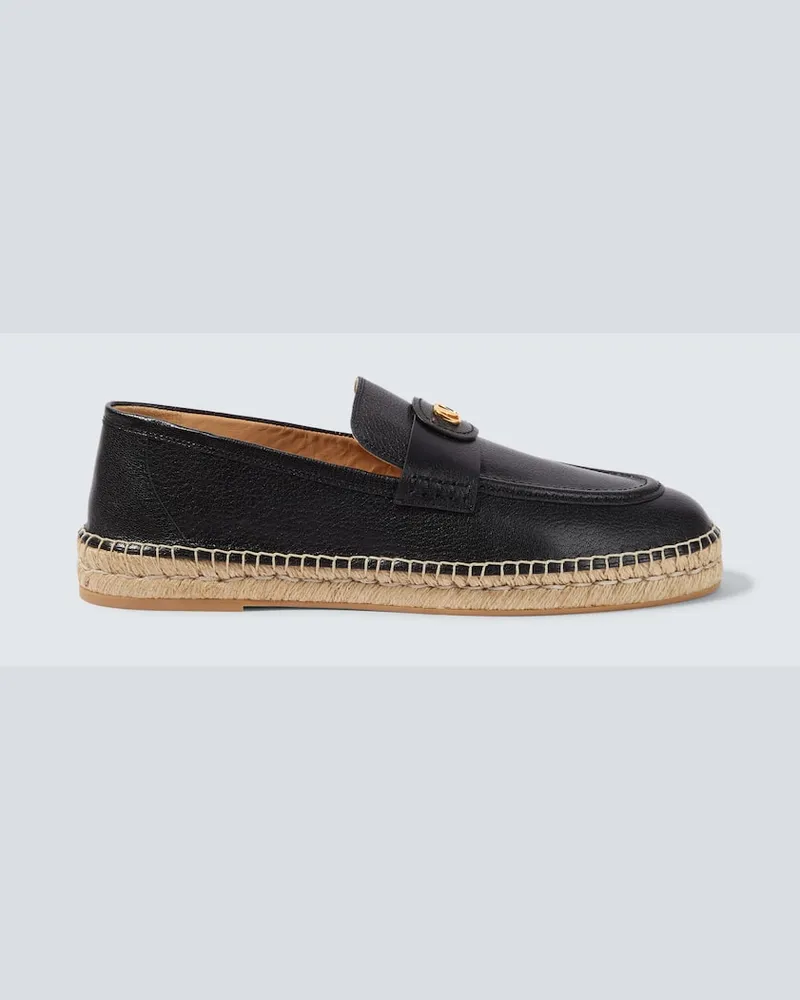 Valentino Garavani Espadrilles VLogo aus Leder Schwarz