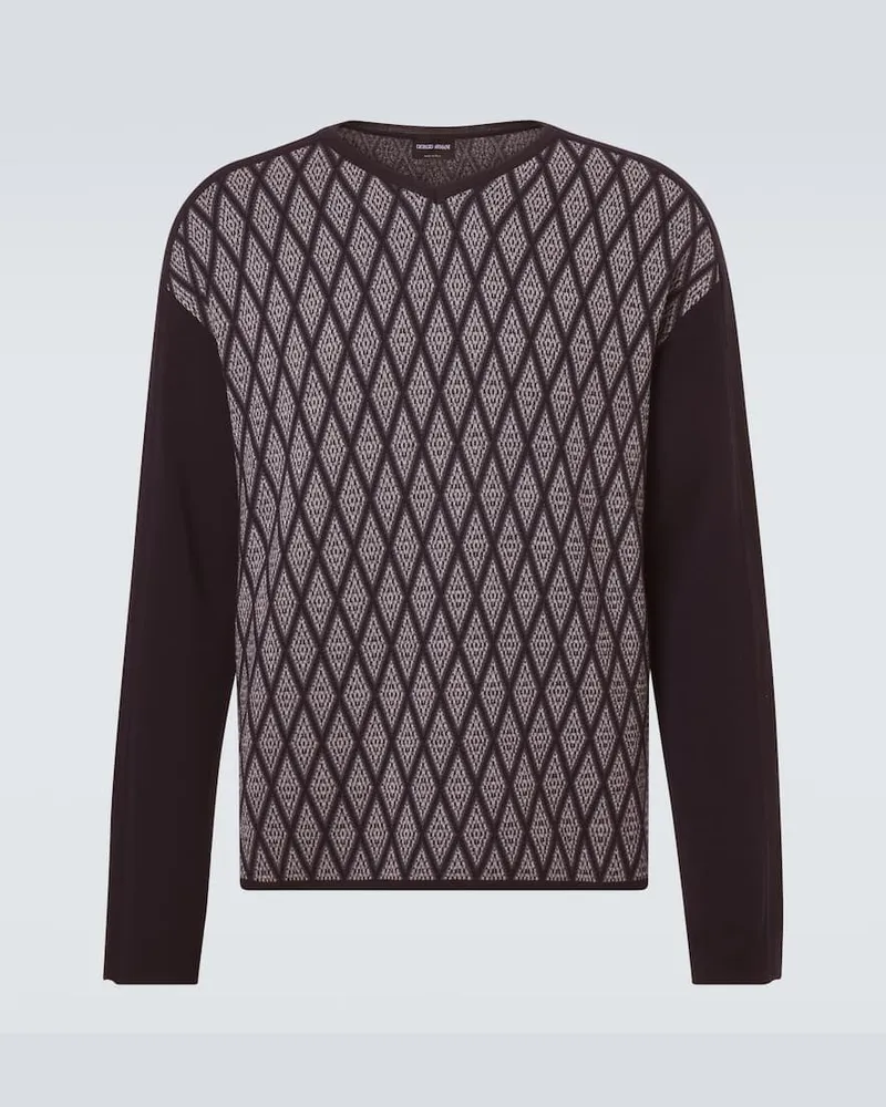 Giorgio Armani Pullover aus Wolle und Kaschmir Blau