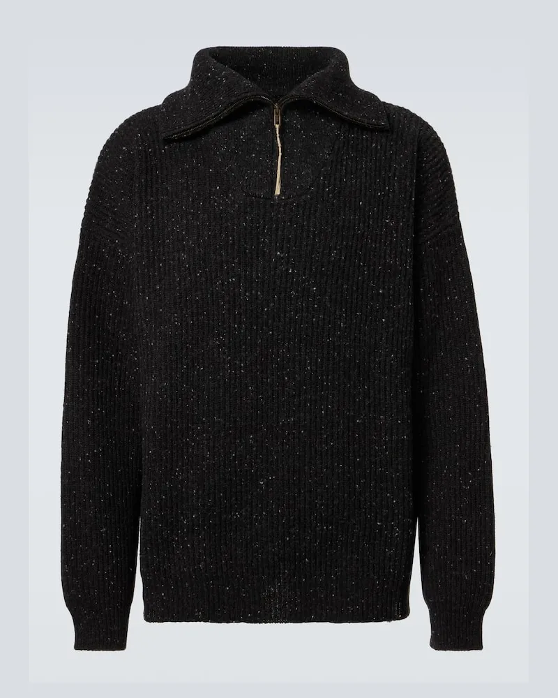 Maison Margiela Pullover aus Leinen und Wolle Schwarz