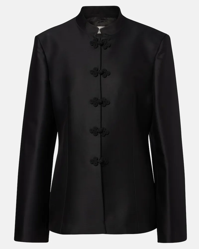 Róhe Róhe Collegejacke aus einem Wollgemisch Schwarz