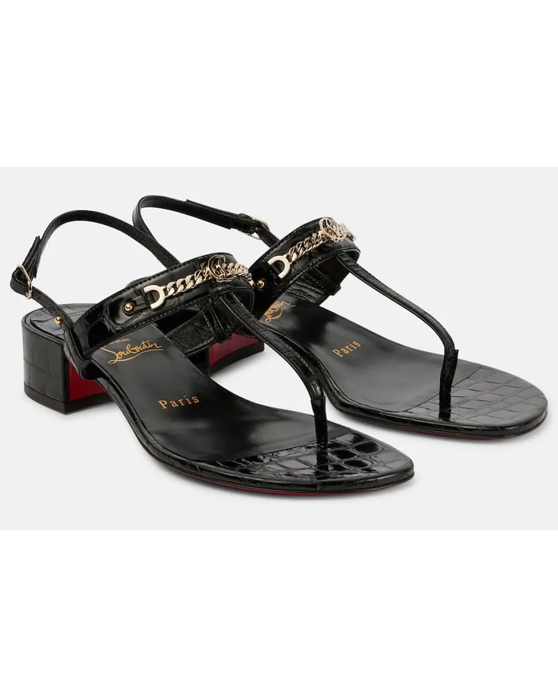Christian Louboutin Sandalen MJ Thong aus Leder Schwarz