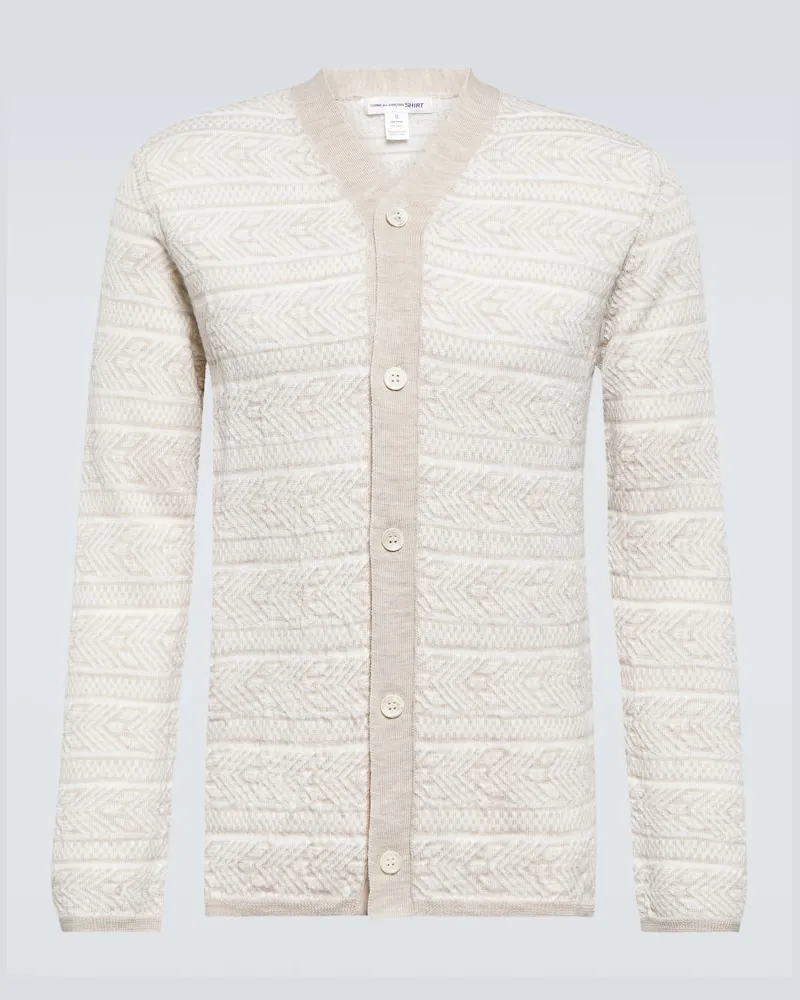 Comme des Garçons Comme des Garçons Shirt Cardigan aus Wolle Nude