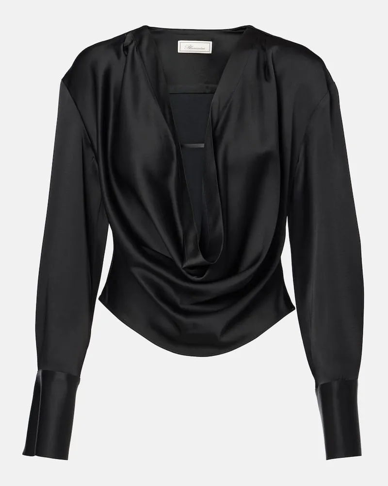 Blumarine Top Envers aus Satin Schwarz