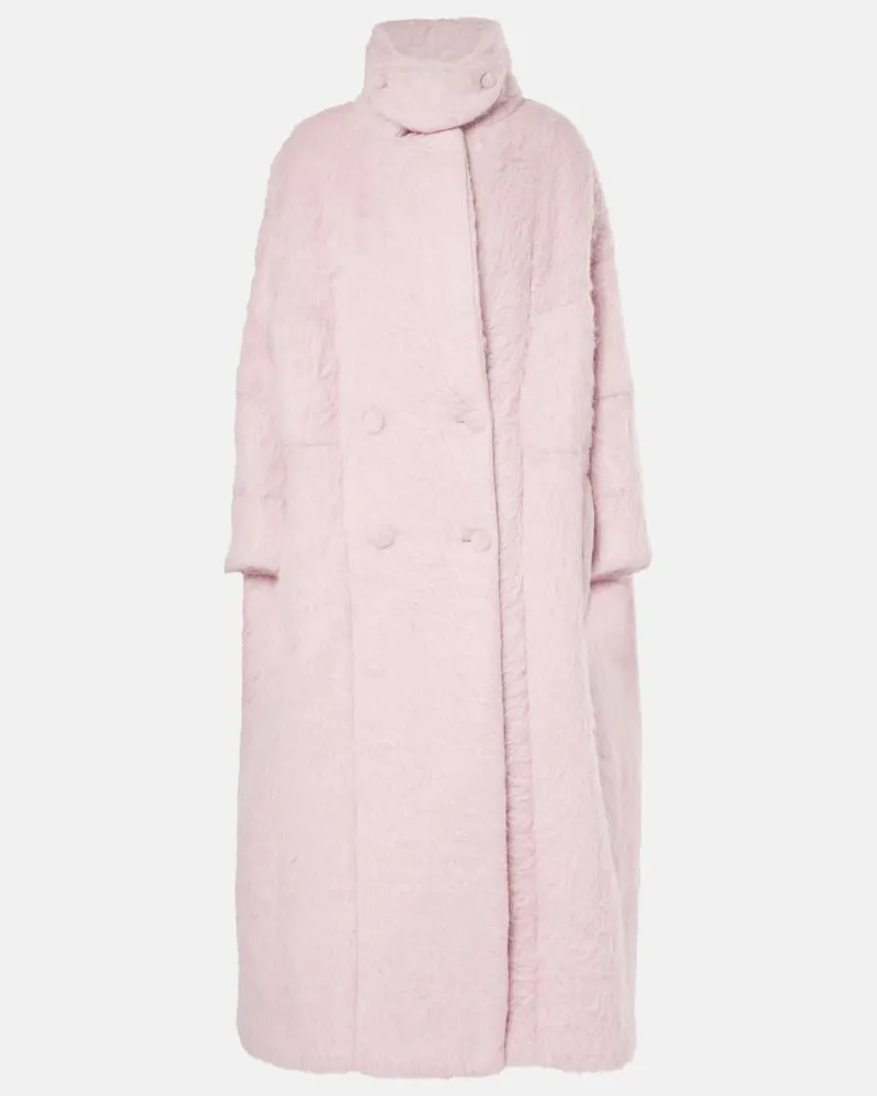 Dries van Noten Mantel aus Faux Shearling Pink
