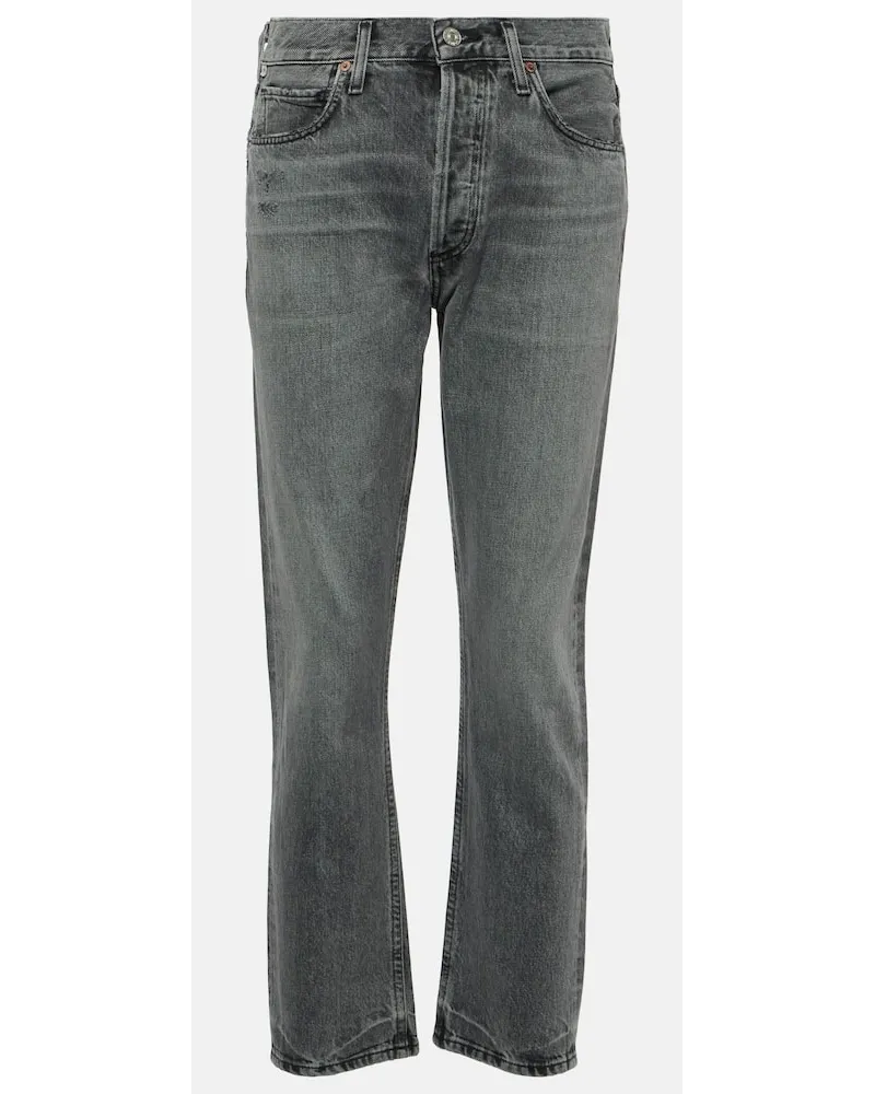 Citizens of humanity High-Rise Straight Jeans Charlotte Schwarz