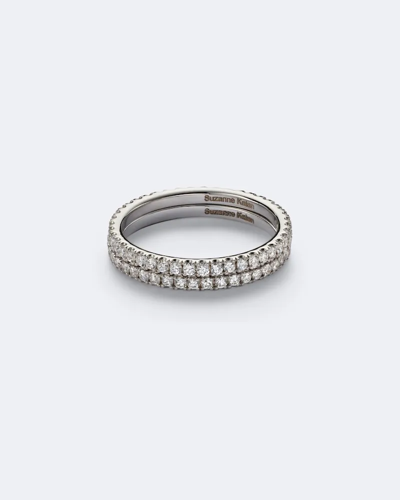 Suzanne Kalan Vorsteckringe Midi für Smart Ringe aus 18kt Weißgold mit Diamanten Silber