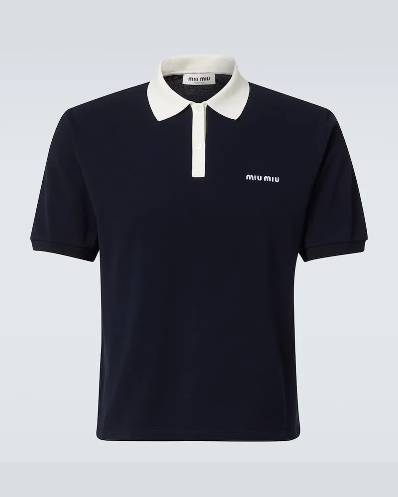 Miu Miu Polohemd aus Baumwoll-Piqué Blau
