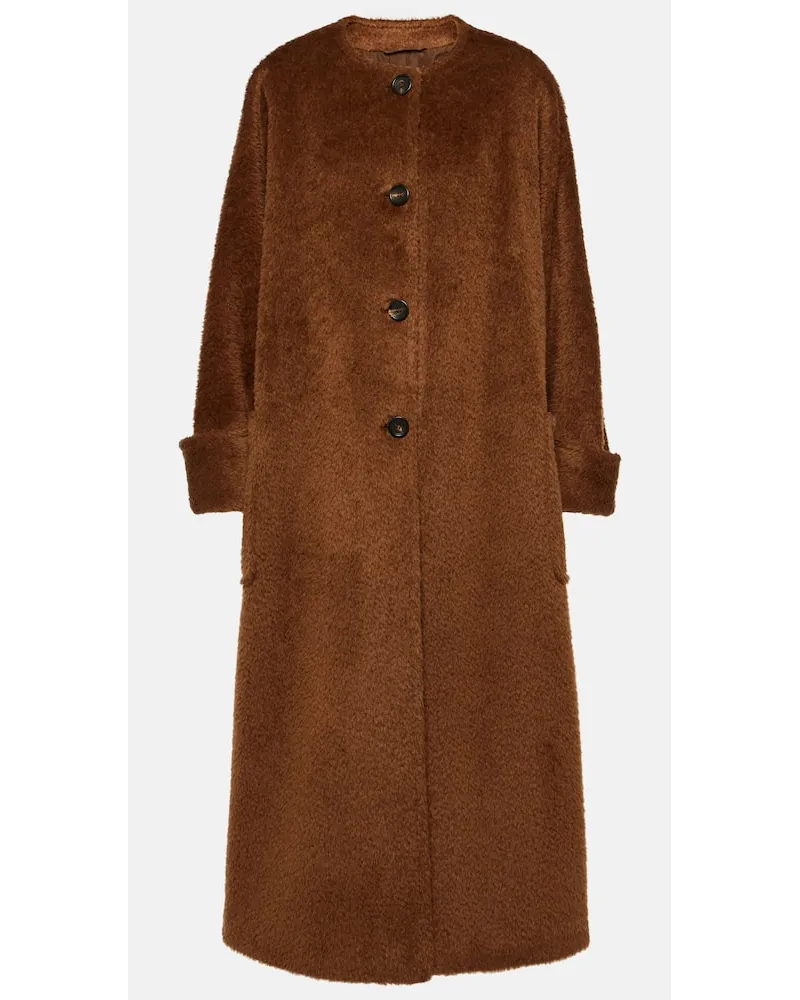 Max Mara Oversize-Mantel Hudson aus Alpakawolle und Wolle Braun