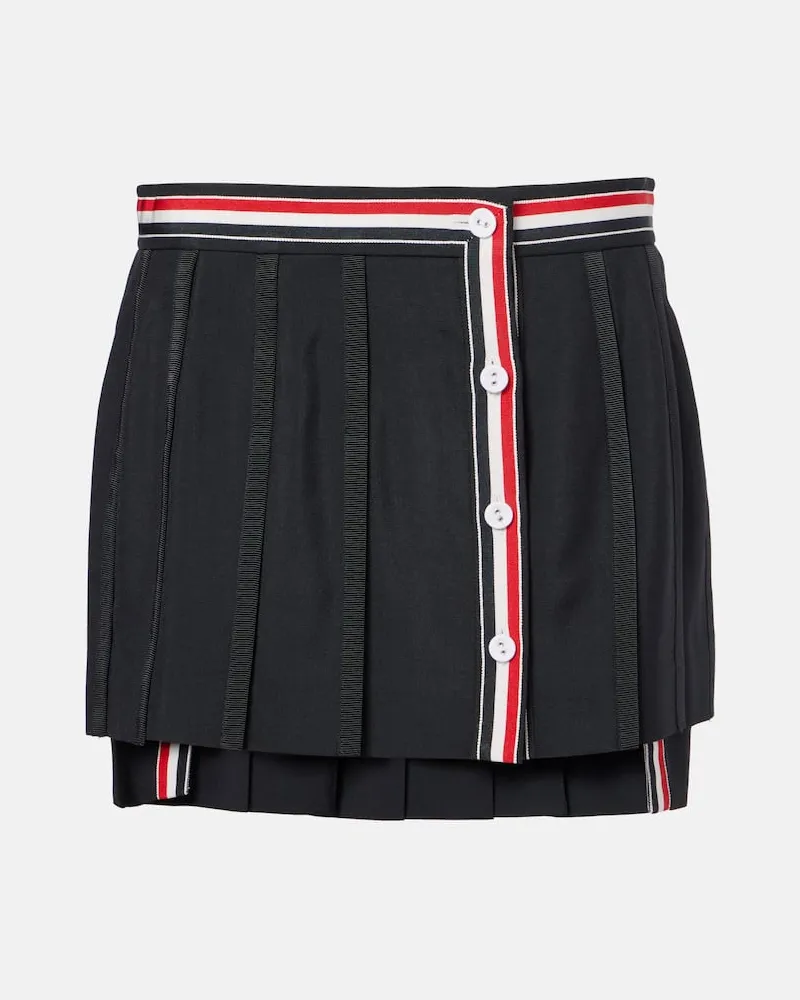 Thom Browne Minirock aus einem Wollgemisch Schwarz