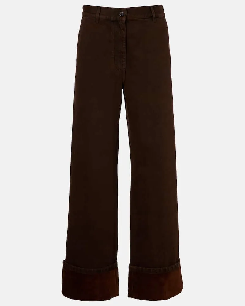 Dries van Noten High-Rise Straight Jeans Braun