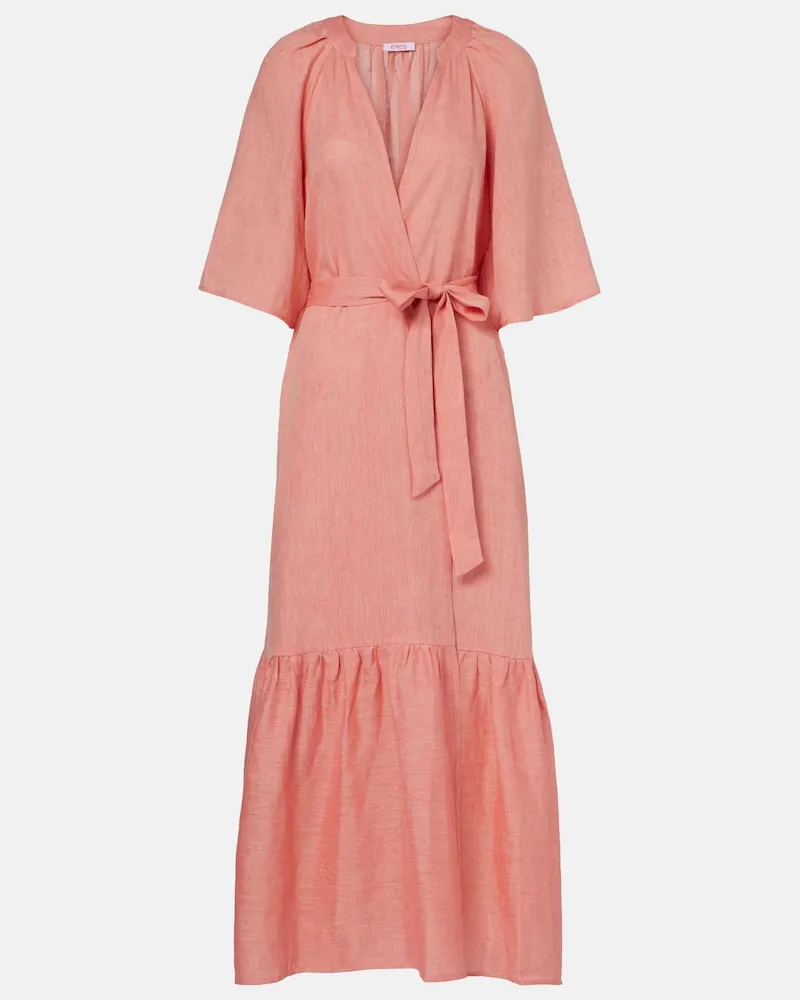 Eres Midikleid Audacieuse aus Leinen Rosa