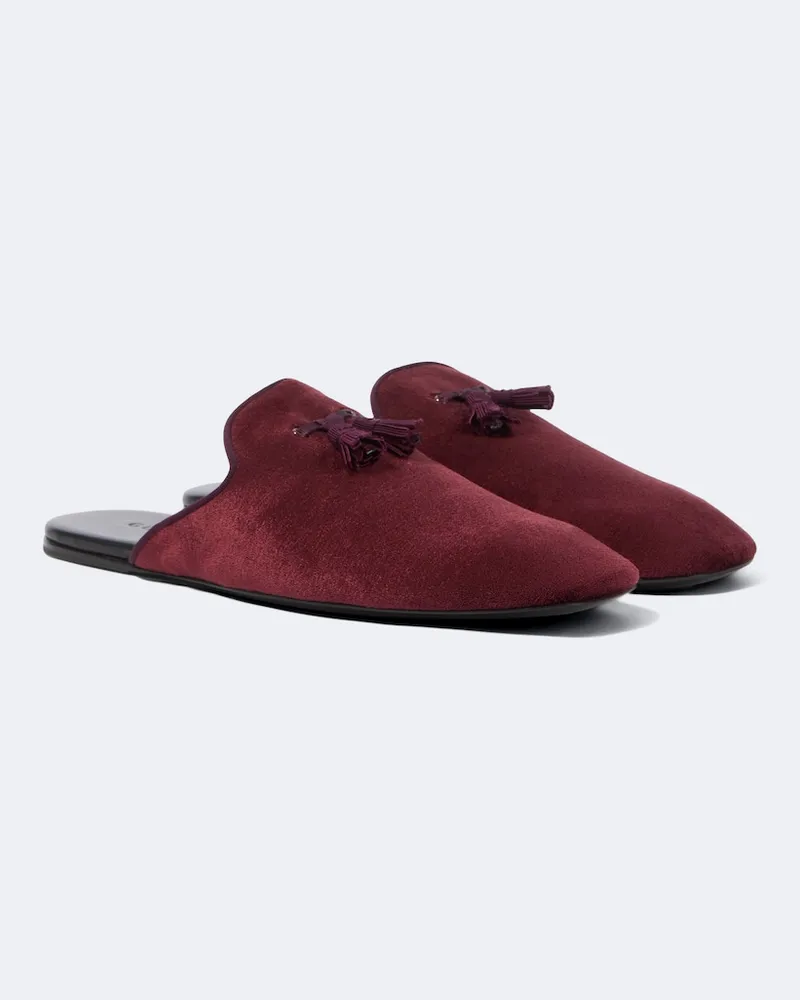 Gucci Slippers aus Samt Burgunderrot