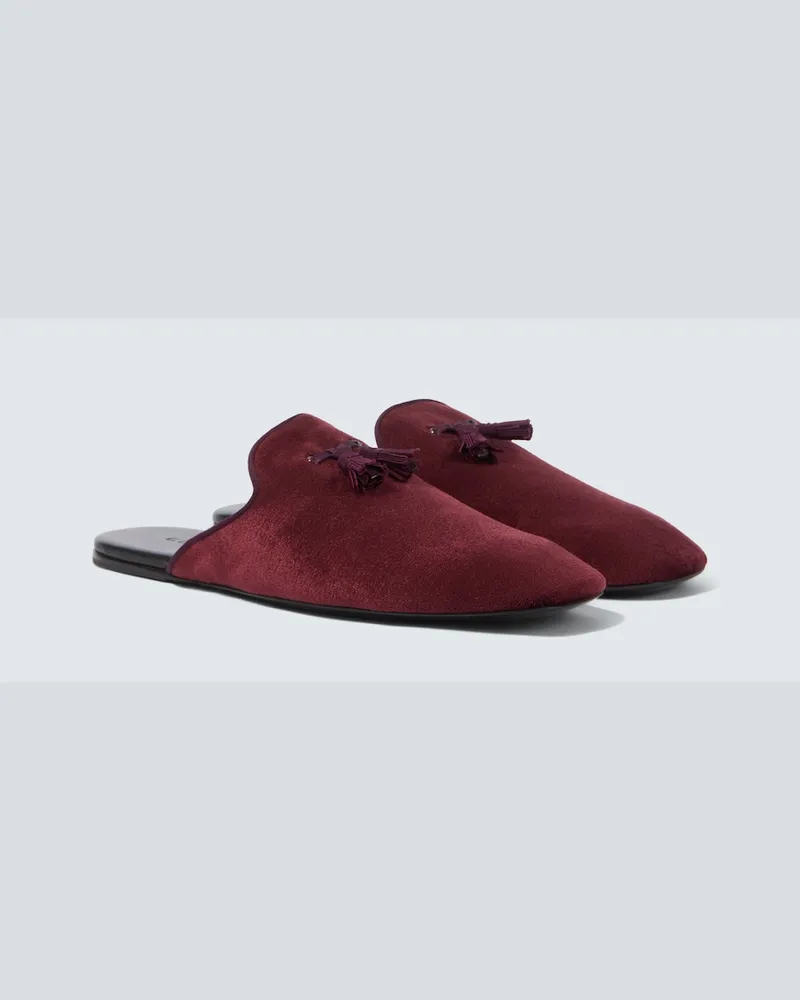 Gucci Slippers aus Samt Burgunderrot
