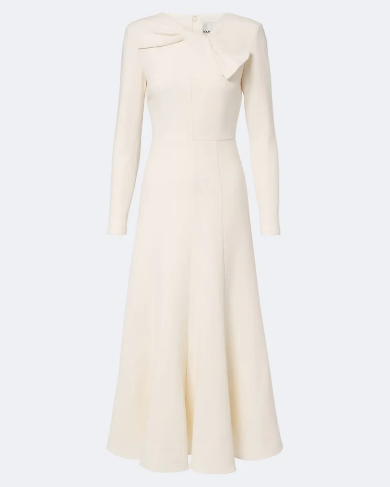 Roland Mouret Cocktailkleid aus Wollcrêpe Weiß