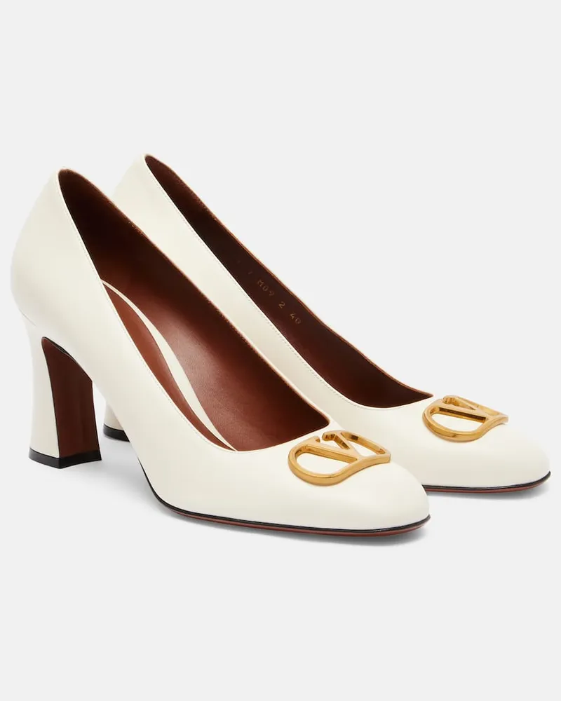 Valentino Garavani Pumps VLogo Signature 80 aus Leder Weiß