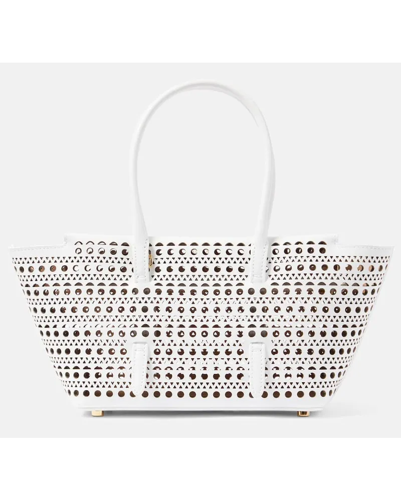 Alaïa Alaia Schultertasche New Mina 20 aus Leder Weiss