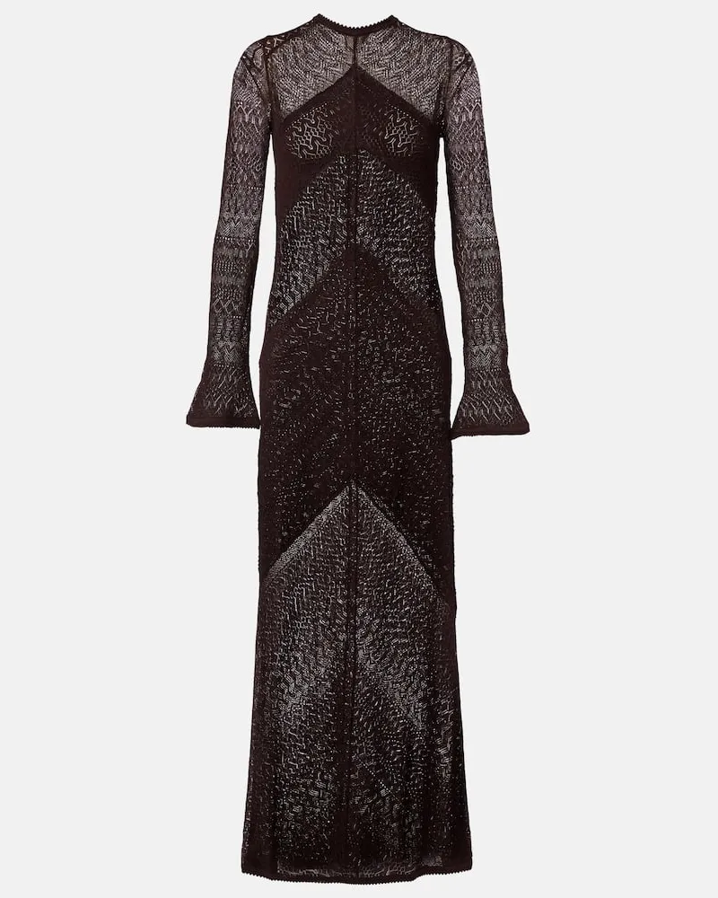 STAUD Maxikleid Vera aus Strick Braun