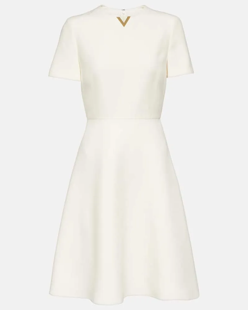 Valentino Garavani Minikleid aus Wolle und Seide Weiß
