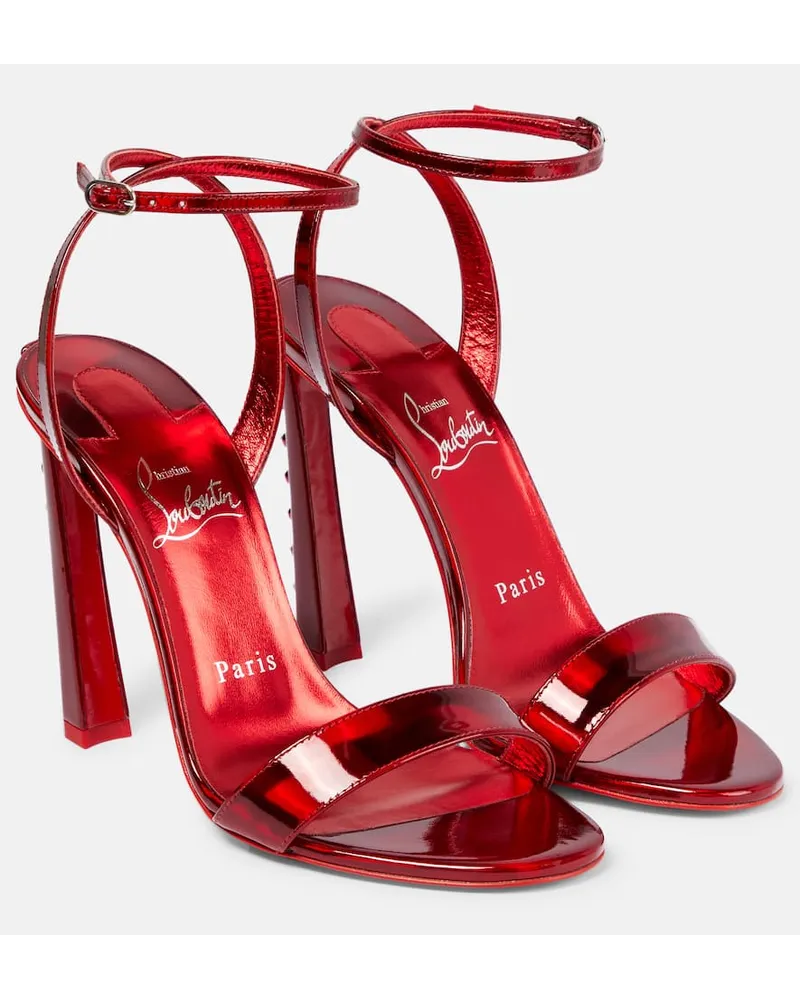 Christian Louboutin Sandalen Condorapik Queen 100 aus Lackleder Rot