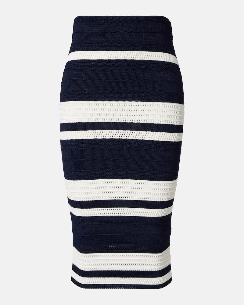 Ralph Lauren Bleistiftrock aus Strick Blau