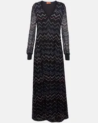 Missoni Verziertes Maxikleid aus Haekelstrick Schwarz