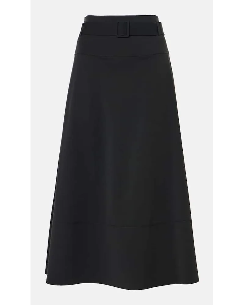 Max Mara Leisure Midirock aus Jersey Schwarz