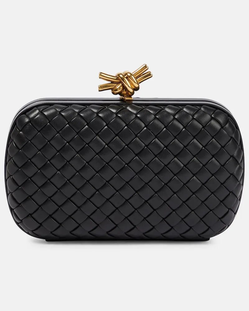Bottega Veneta Clutch Knot aus Leder Schwarz