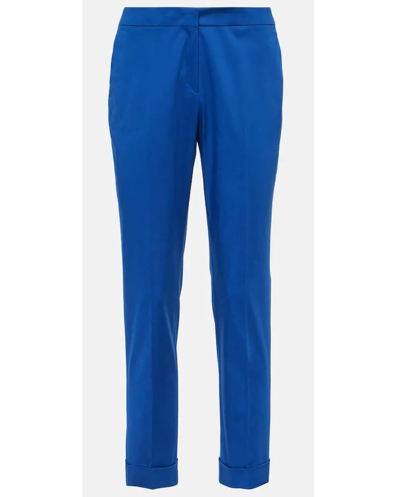 Etro High-Rise-Hose aus einem Baumwollgemisch Blau
