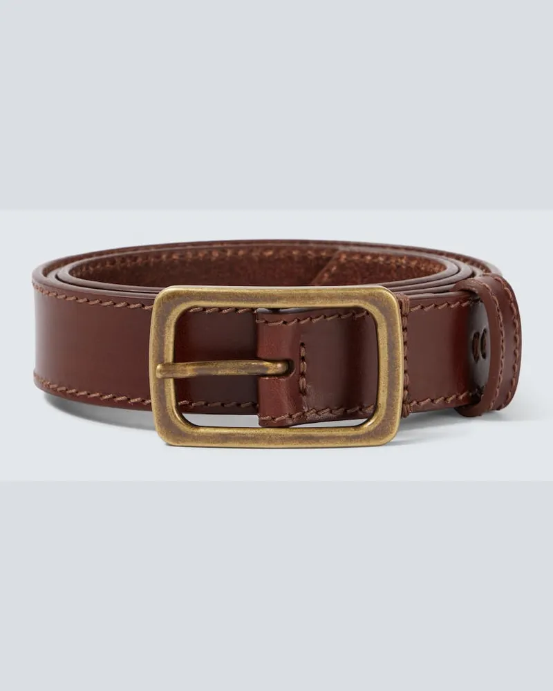 Dries van Noten Gürtel aus Leder Burgunderrot