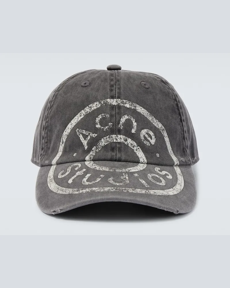 Acne Studios Baseballcap aus Baumwolle Grau