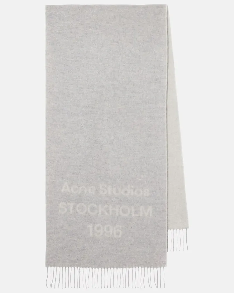 Acne Studios Schal aus Woll-Jacquard Grau