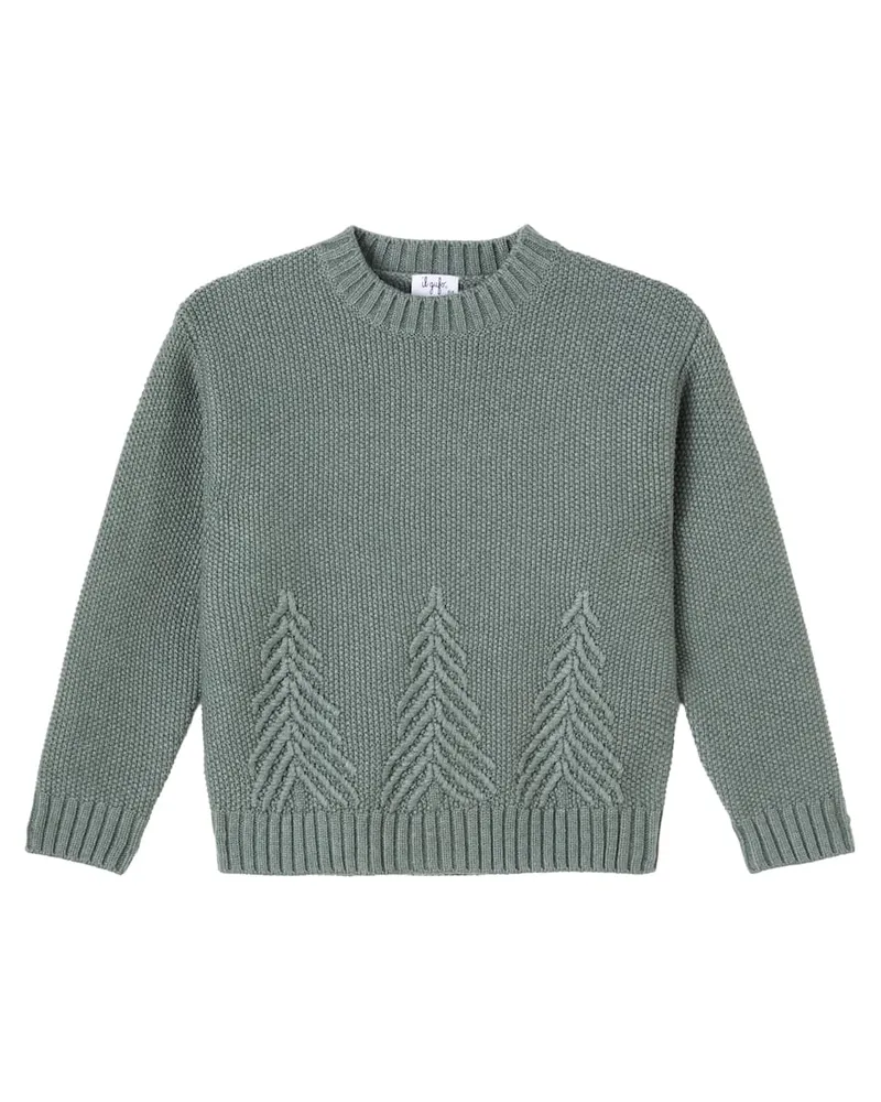 Il Gufo Bestickter Pullover Grün