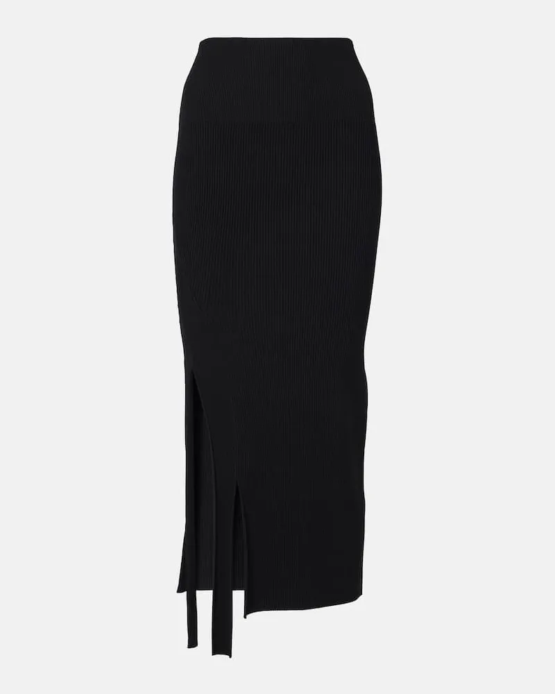 Victoria Beckham Midirock aus Satin Schwarz