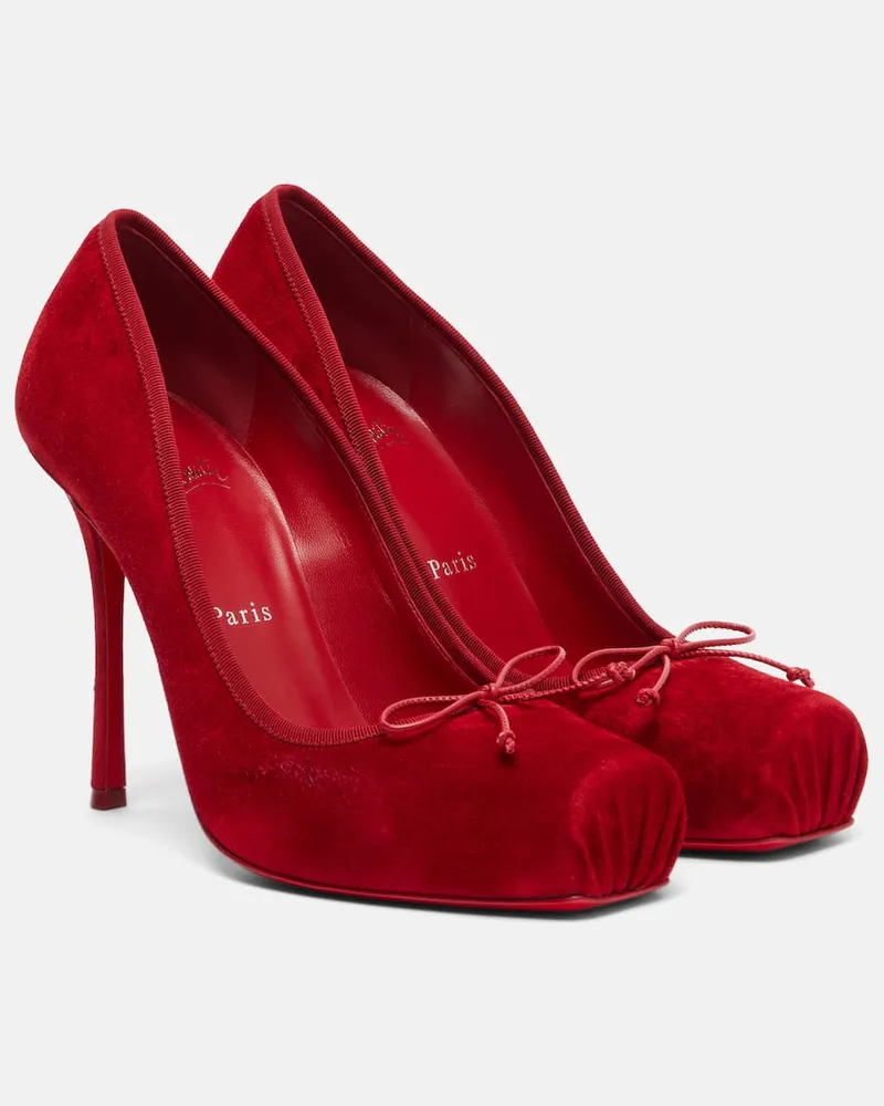 Christian Louboutin Pumps Cassia Nodo 100 aus Veloursleder Rot