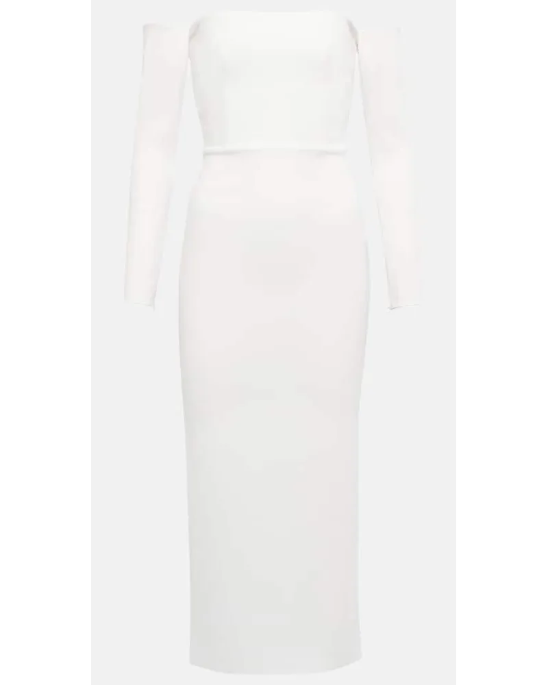 Alex Perry Bridal Off-Shoulder-Midikleid Weiss